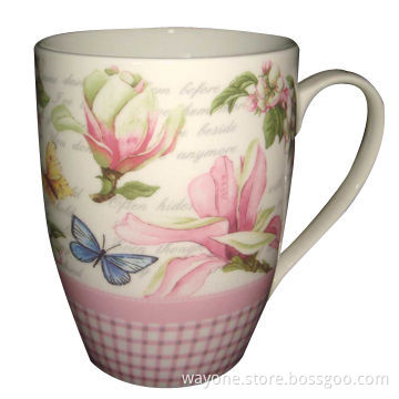 Ceramic Mug in Pure Pink Design, Available in Four Colors, Ideal Gift for Women